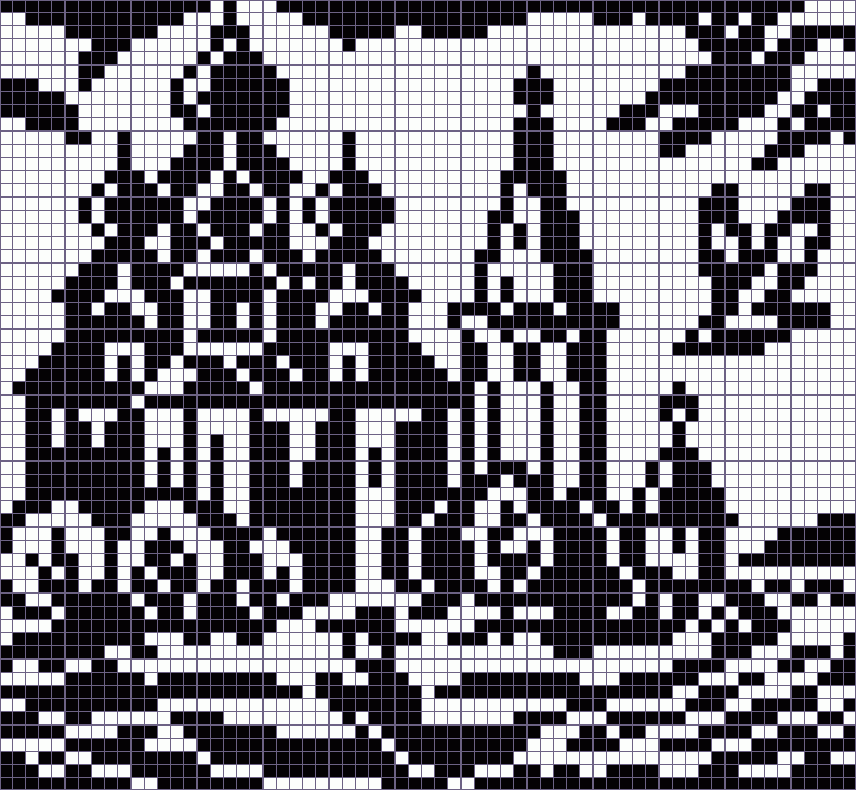 Японский кроссворд войсковой Воскресенский собор в Старочеркасске - 65x60