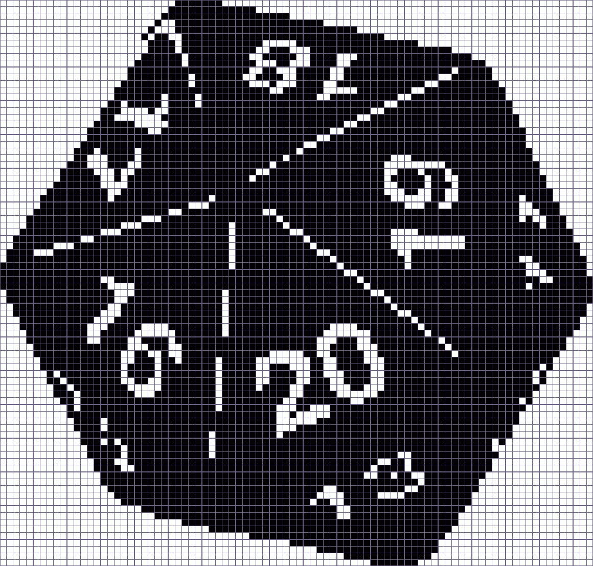 Японский кроссворд 20-гранный кубик - 88x84