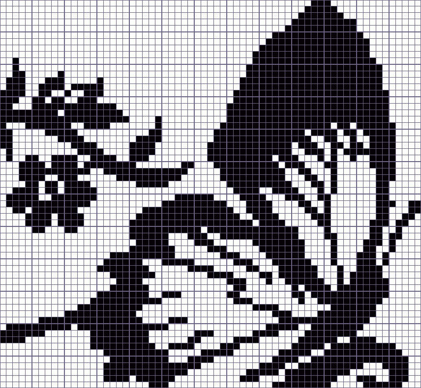 Японский кроссворд бабочка - 65x60