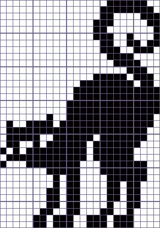 Японский кроссворд черный кот - 24x34