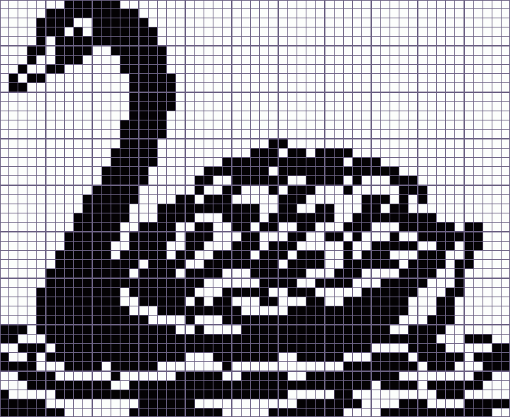 Японский кроссворд чёрный лебедь - 55x45