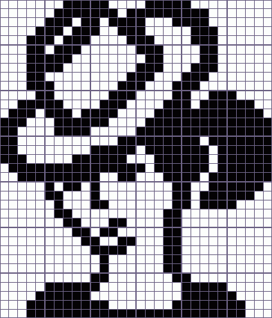 Японский кроссворд дама в шляпе - 30x35