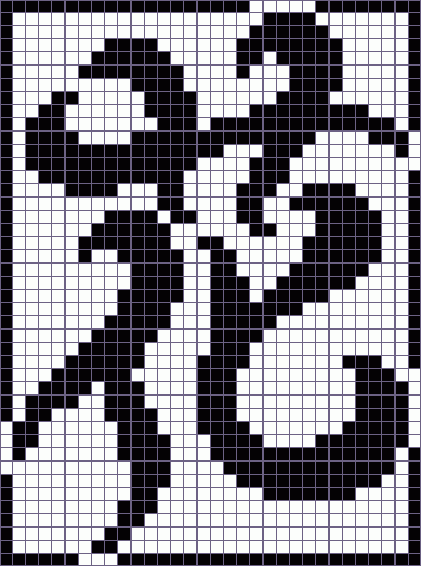 Японский кроссворд иероглиф Цветок - 32x43