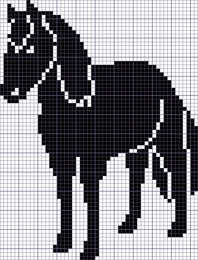 Японский кроссворд лошадь - 52x68