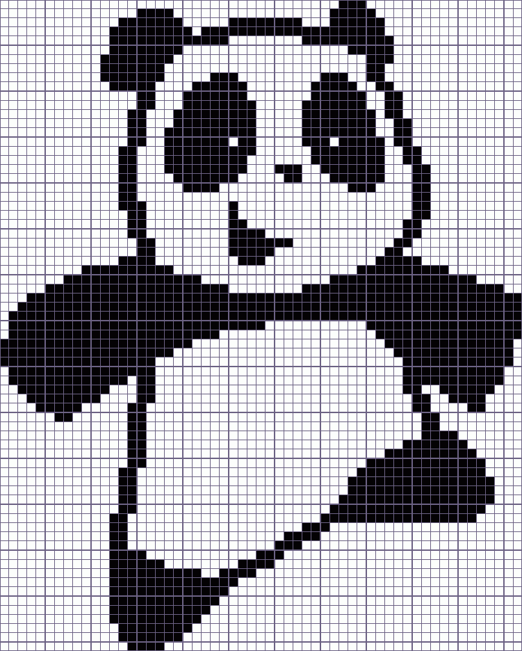 Японский кроссворд панда - 57x71