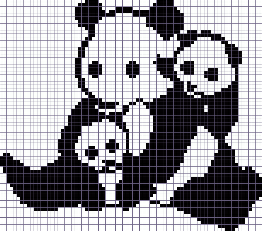Японский кроссворд панды - 77x68