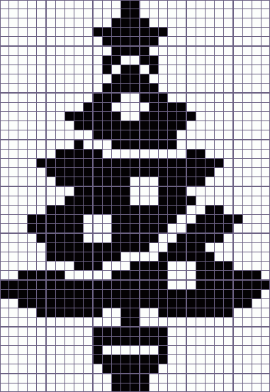 Японский кроссворд «праздничная ёлка - 29x42»
