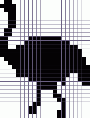 Японский кроссворд страус - 22x29