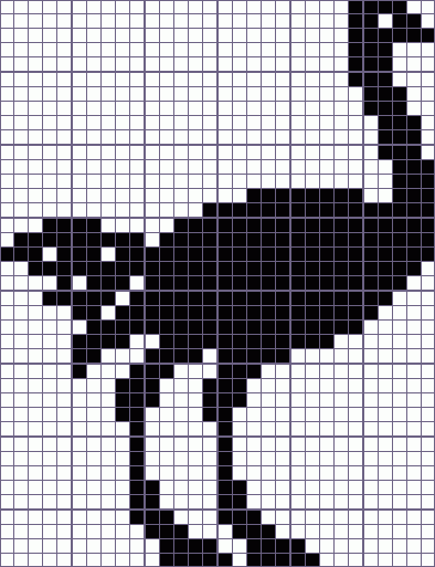 Японский кроссворд «страус - 30x39»