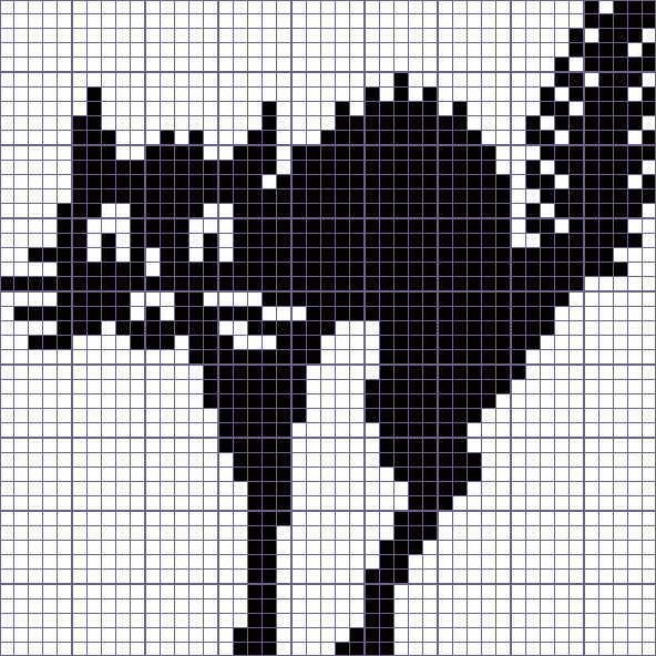 Японский кроссворд кот в шоке - 45x45