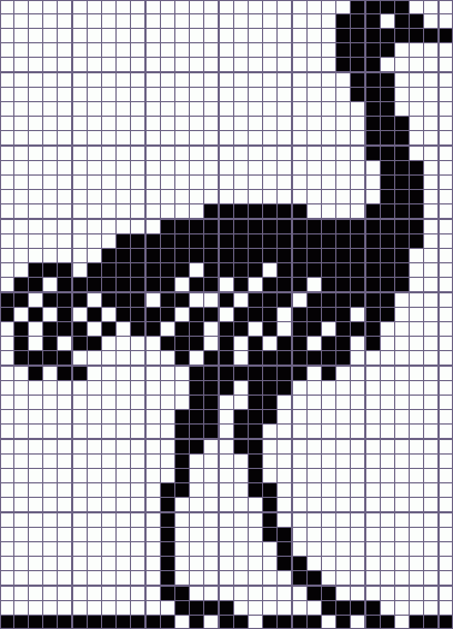 Японский кроссворд «страус - 31x43»