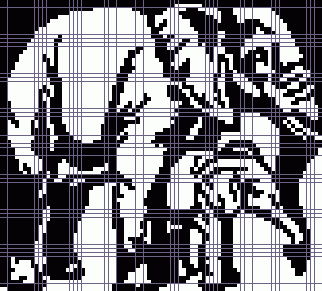 Японский кроссворд «семья слонов - 83x75»