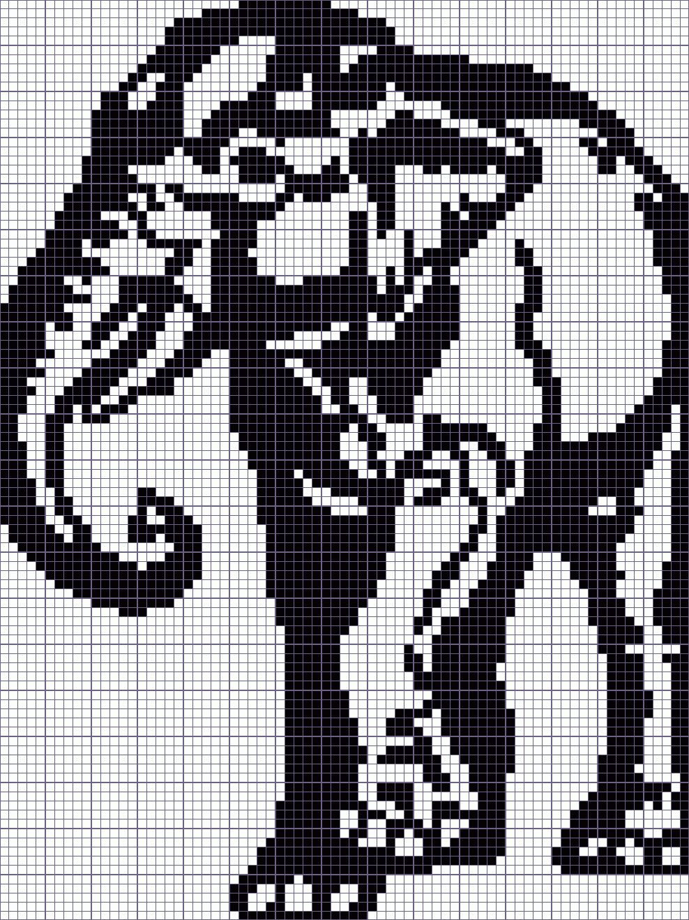 Японский кроссворд слон - 75x100