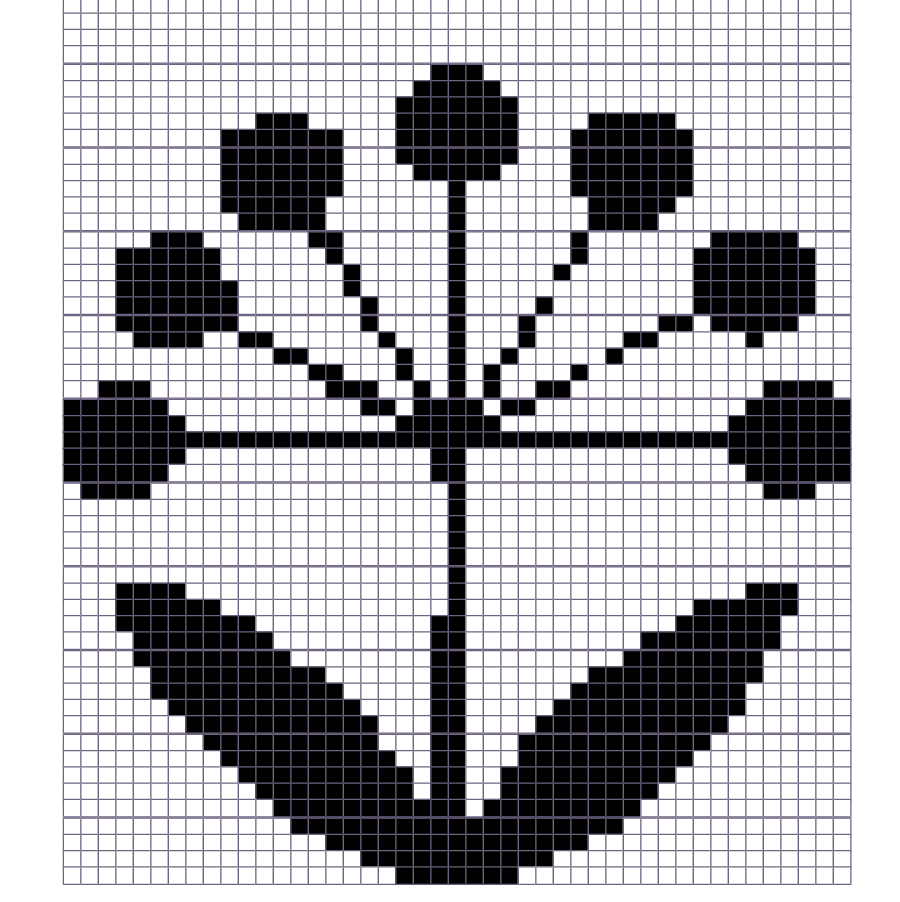 Японский кроссворд «цветок курая - 45x54»